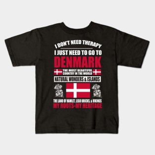 danish - DENMARK THERAPY Kids T-Shirt